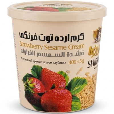 کرم ارده توت فرنگی شیررضا 400 گرم