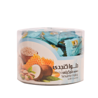 حلوا کنجدی نارگیلی شیررضا مقدار 500 گرم